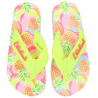 Girls Neon Yellow Flip-Flops, 1, hi-res
