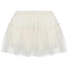 Girls Ivory Tulle Skirt, 1, hi-res