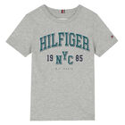 تيشيرت بالشعار باللون الرمادي للأولاد, 1, hi-res