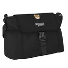 Black Teddy Bear Logo Baby Changing Bag, 1, hi-res