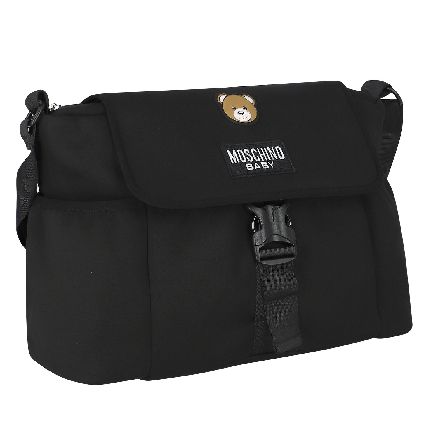 Black Teddy Bear Logo Baby Changing Bag, 1, hi-res image number null