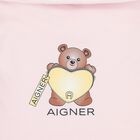 Baby Girls Pink & White Teddy Bear Logo Nest, 2, hi-res