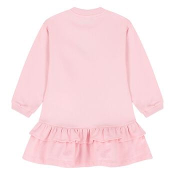Younger Girls Pink Teddy Bear Logo Dress 