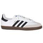 White & Black Logo Samba Trainers, 1, hi-res