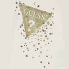 توب بنات بأكمام بالشعار باللون العاجى, 1, hi-res