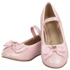 Girls Pink Bow Leather Shoes, 1, hi-res