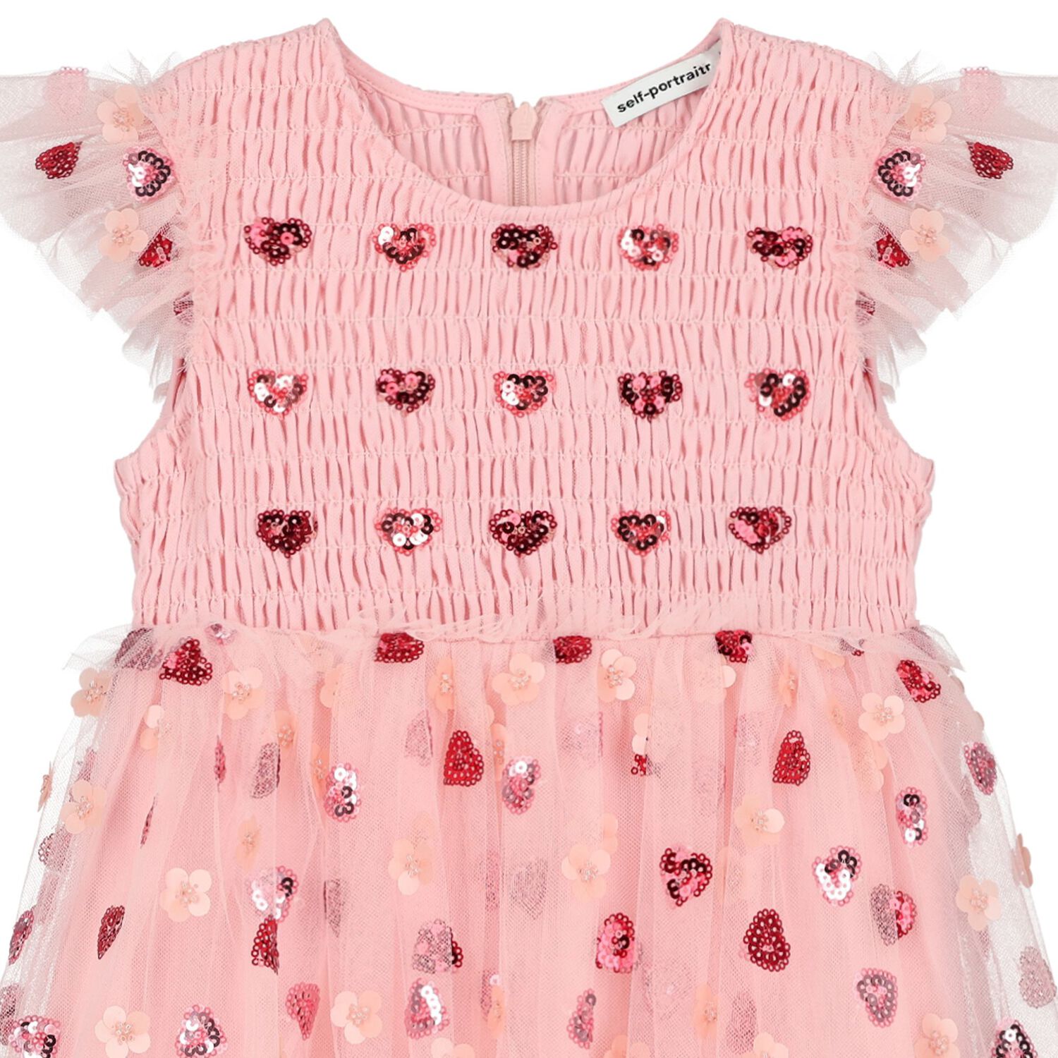 Girls Pink Heart Sequin Dress, 1, hi-res image number null