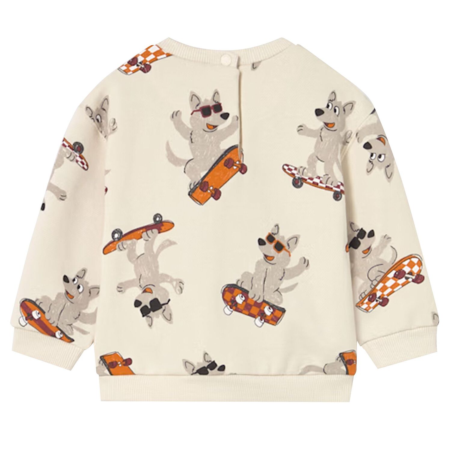 Younger Boys Ivory Dogs Sweatshirt, 1, hi-res
