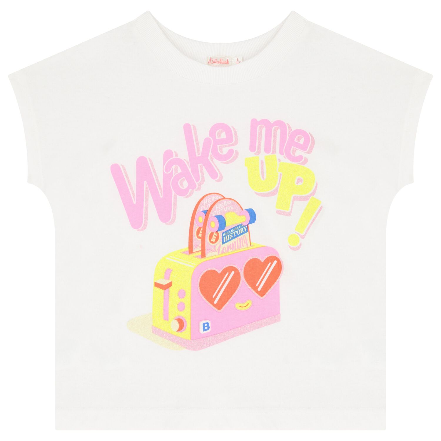 تيشيرت بنات بالشعار باللون الأبيض, 1, hi-res image number null