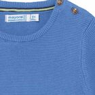 Younger Boys Blue Knitted Jumper, 1, hi-res