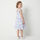 Girls White & Blue Flower Dress, 1, hi-res