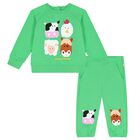 Younger Boys Green Animals Tracksuit, 1, hi-res
