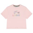 تيشيرت بنات بالشعار باللون الوردي, 2, hi-res