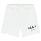 Boys White Logo Shorts, 1, hi-res