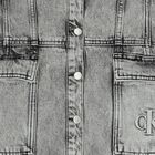 فستان بنات دنيم بالشعار باللون الرمادي, 1, hi-res