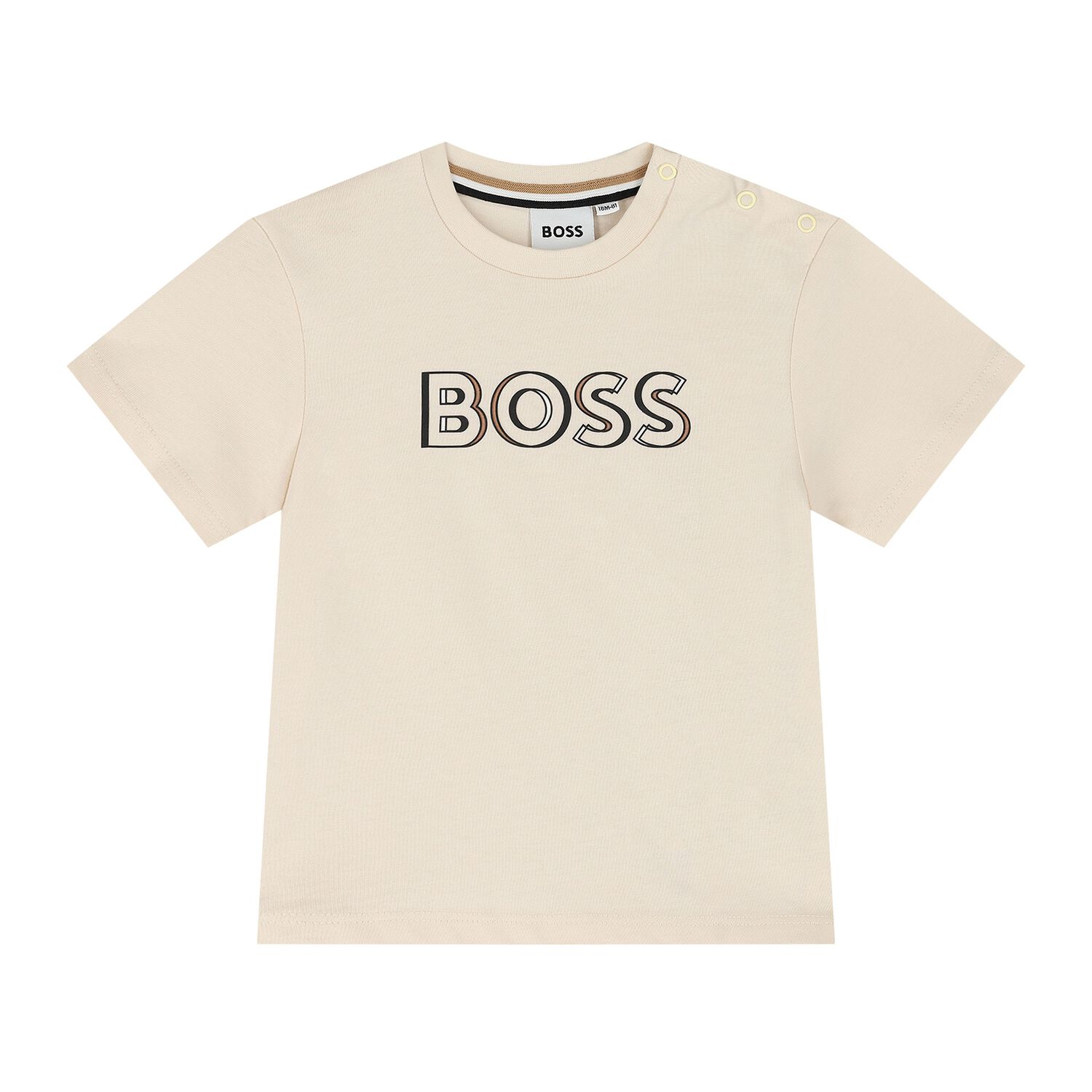 تيشيرت اولاد بالشعار باللون العاجى, 1, hi-res