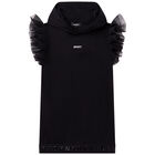 فستان هودي بالشعار باللون الأسود للعيد, 1, hi-res