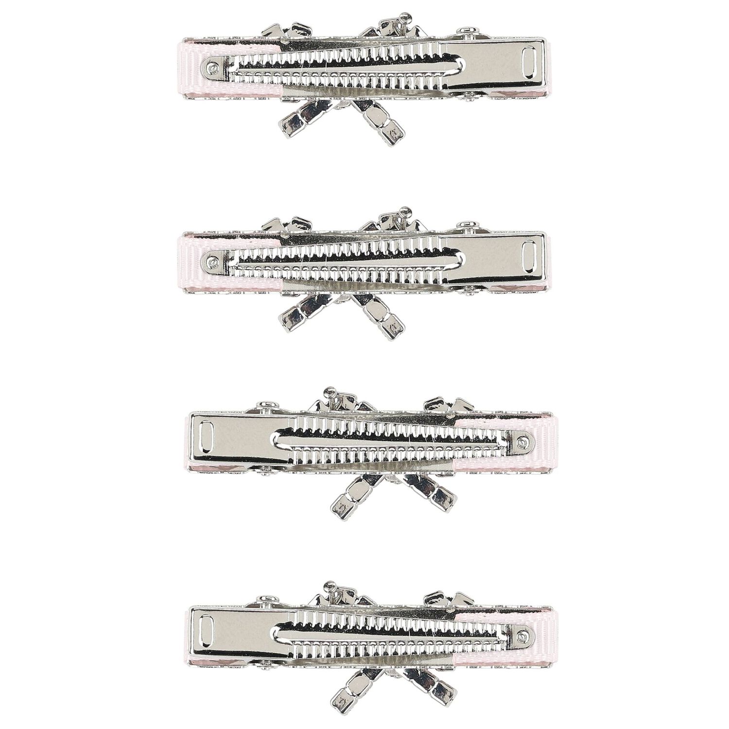 مشابك شعر مزينة بفيونكة باللون وردية للبنات (عبوة من 4 قطع), 1, hi-res image number null