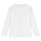 Boys White Teddy Bear Long Sleeve Top, 2, hi-res