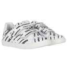 Boys White Logo Trainers, 1, hi-res