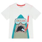 Boys White Shark T-Shirt, 1, hi-res