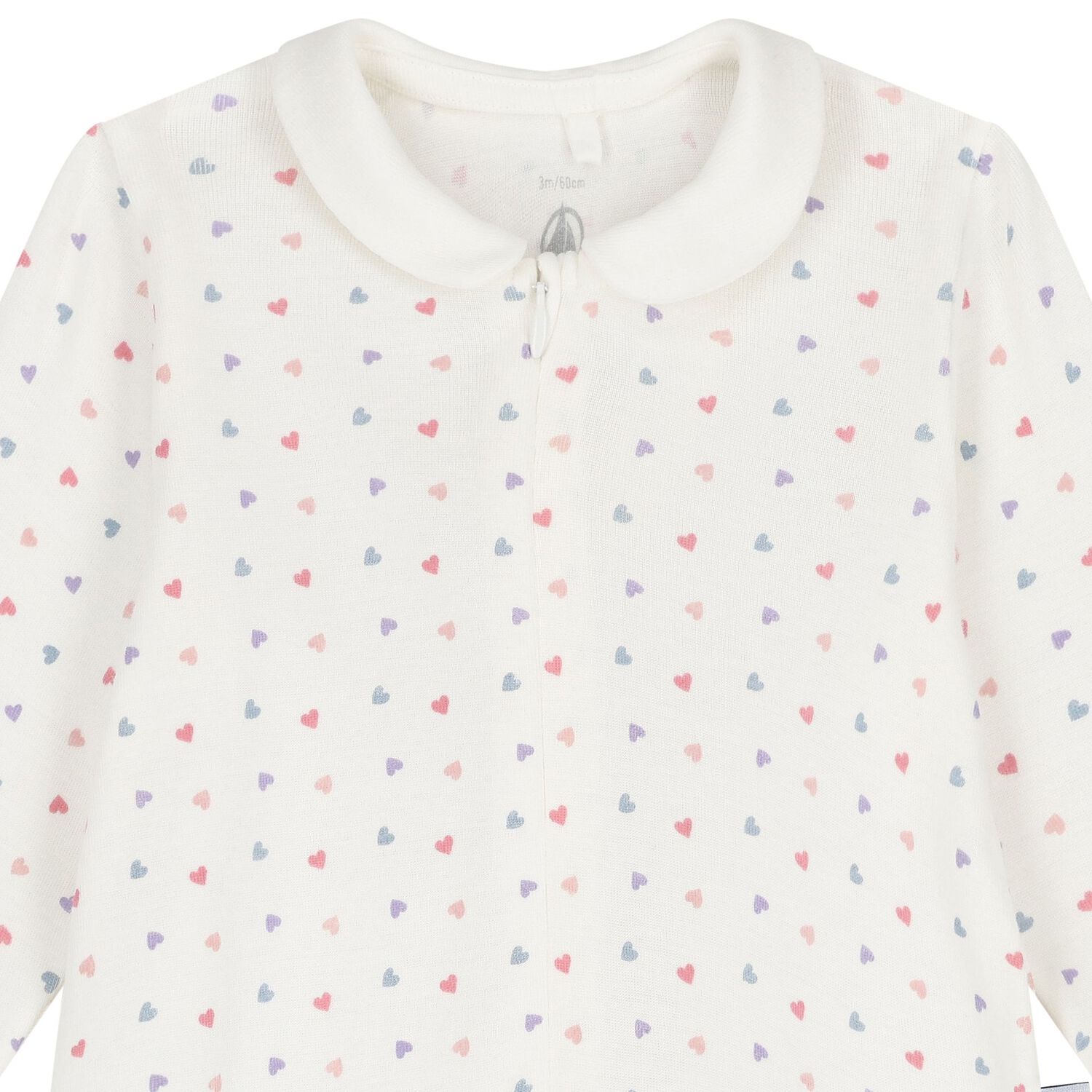 Baby Girls Ivory Heart Babygrow, 1, hi-res