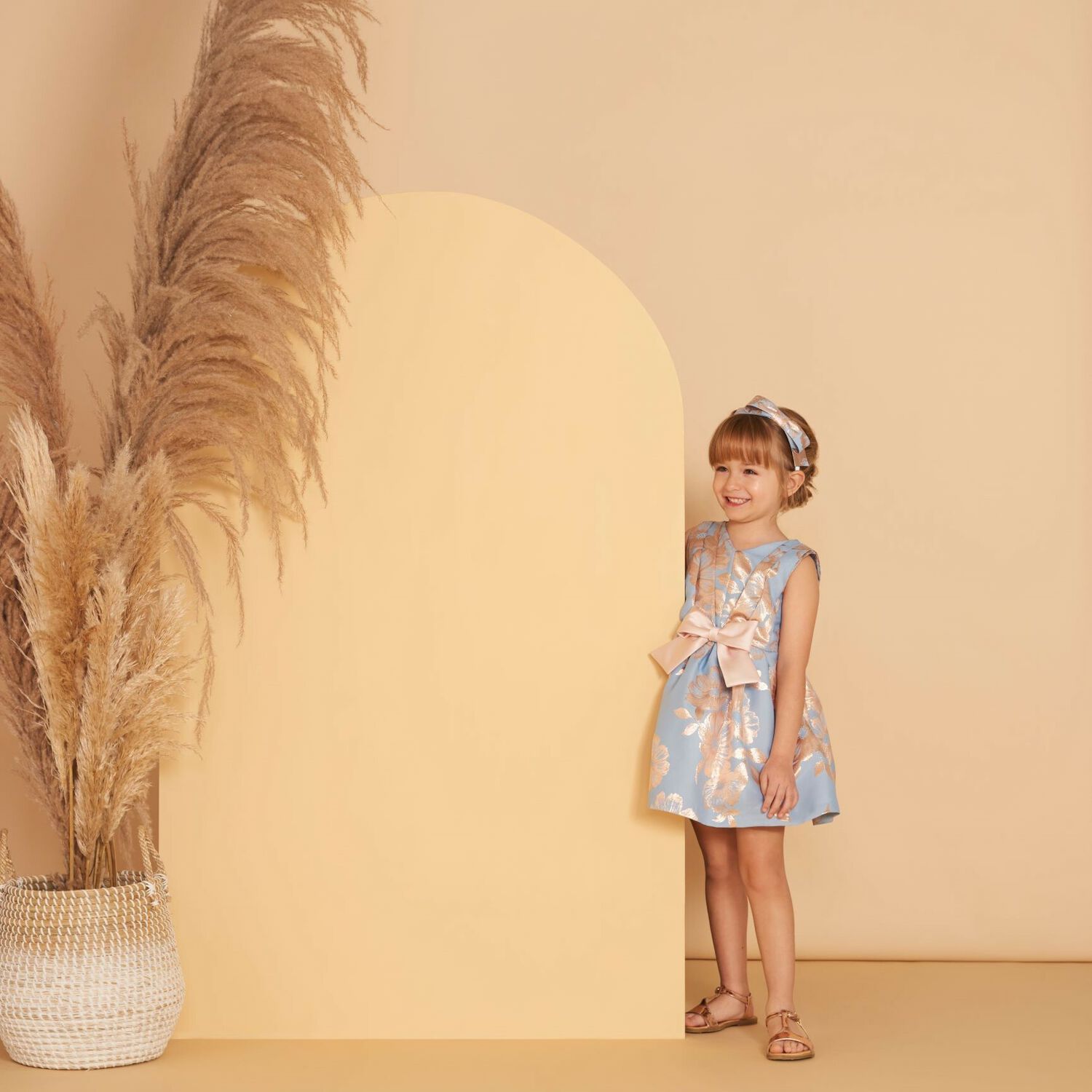 Girls Blue & Rose Gold Dress, 1, hi-res image number null