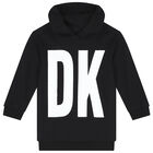 Girls Black Logo Hooded Dress, 1, hi-res