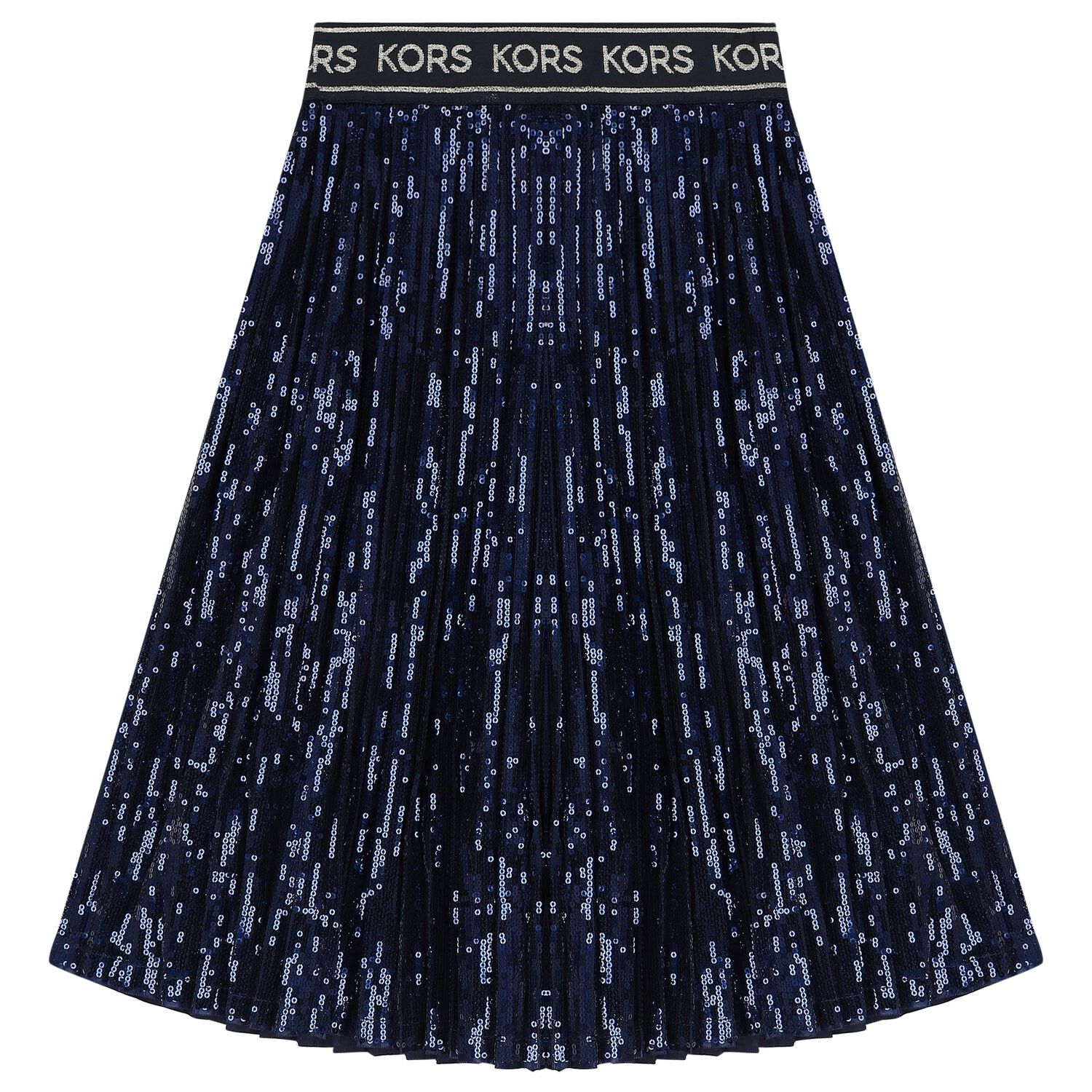 Girls Navy Blue Logo Sequin Skirt, 1, hi-res
