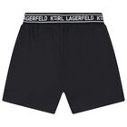 Boys White & Black Logo Shorts Set, 1, hi-res