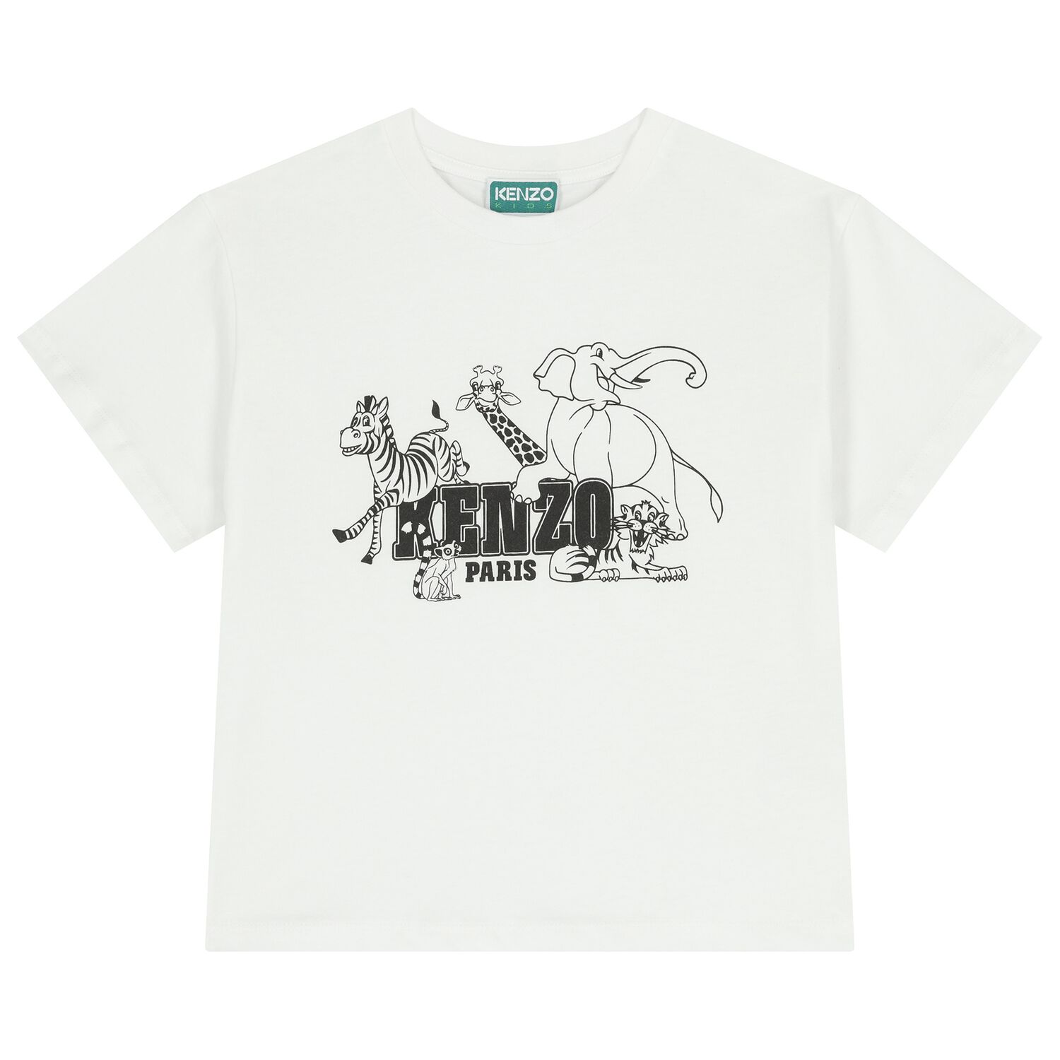 Boys White Logo Safari T-Shirt, 1, hi-res