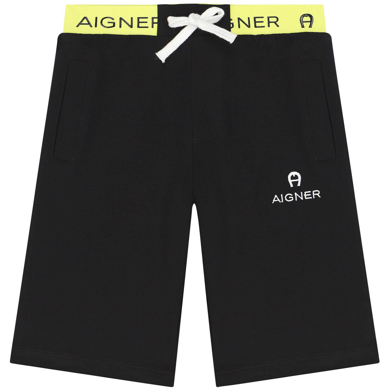 Boys Black Cotton Logo Shorts, 1, hi-res