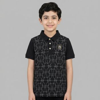 Boys Black Logo Polo Shirt