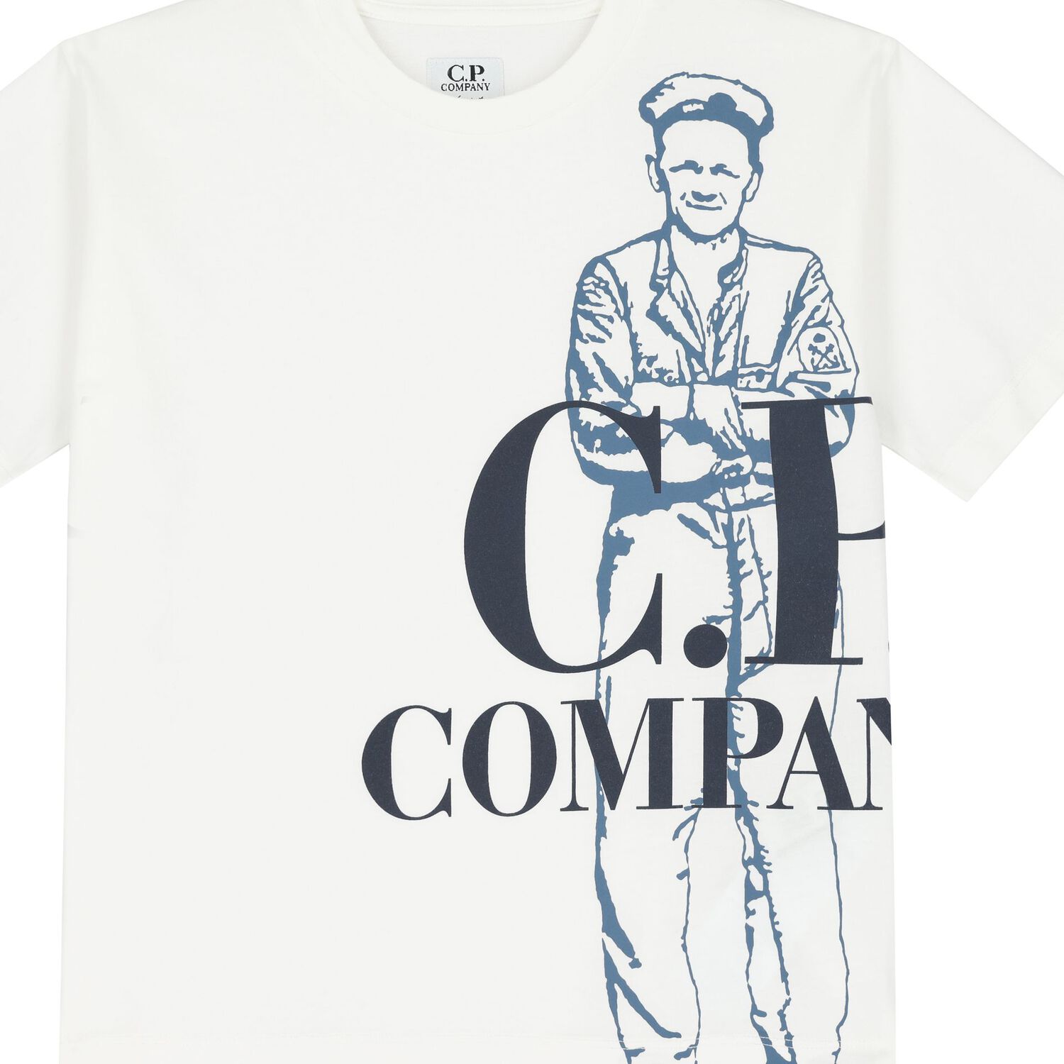 تيشيرت أولاد بالشعار باللون ابيض, 1, hi-res