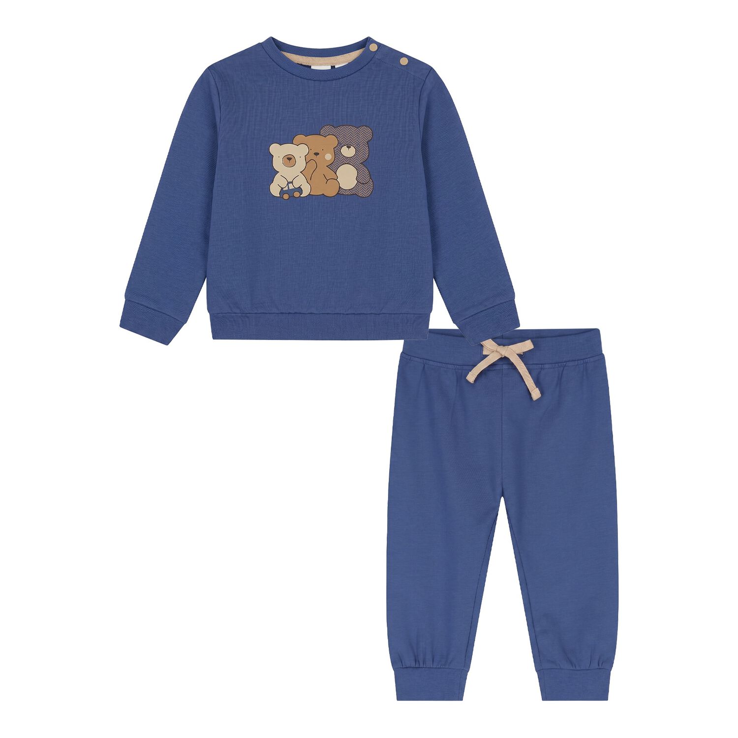 Baby Boys Blue Teddy Bear Tracksuit, 2, hi-res