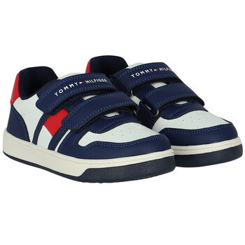 Boys Navy Blue Logo Trainers