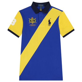 Girls Blue & Yellow Logo Polo Dress
