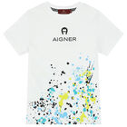 Boys White Logo T-Shirt, 2, hi-res