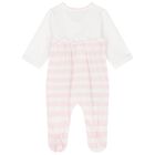 Baby Girls White & Pink Babygrows ( 2-Pack ), 1, hi-res