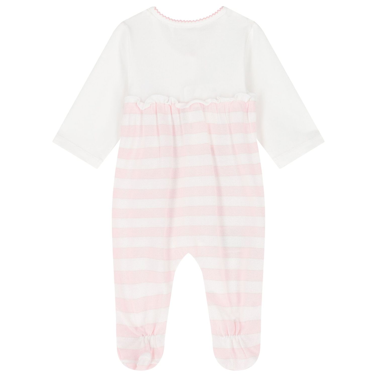 Baby Girls White & Pink Babygrows ( 2-Pack ), 1, hi-res