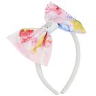 Girls Pink Logo Bow Headband, 1, hi-res