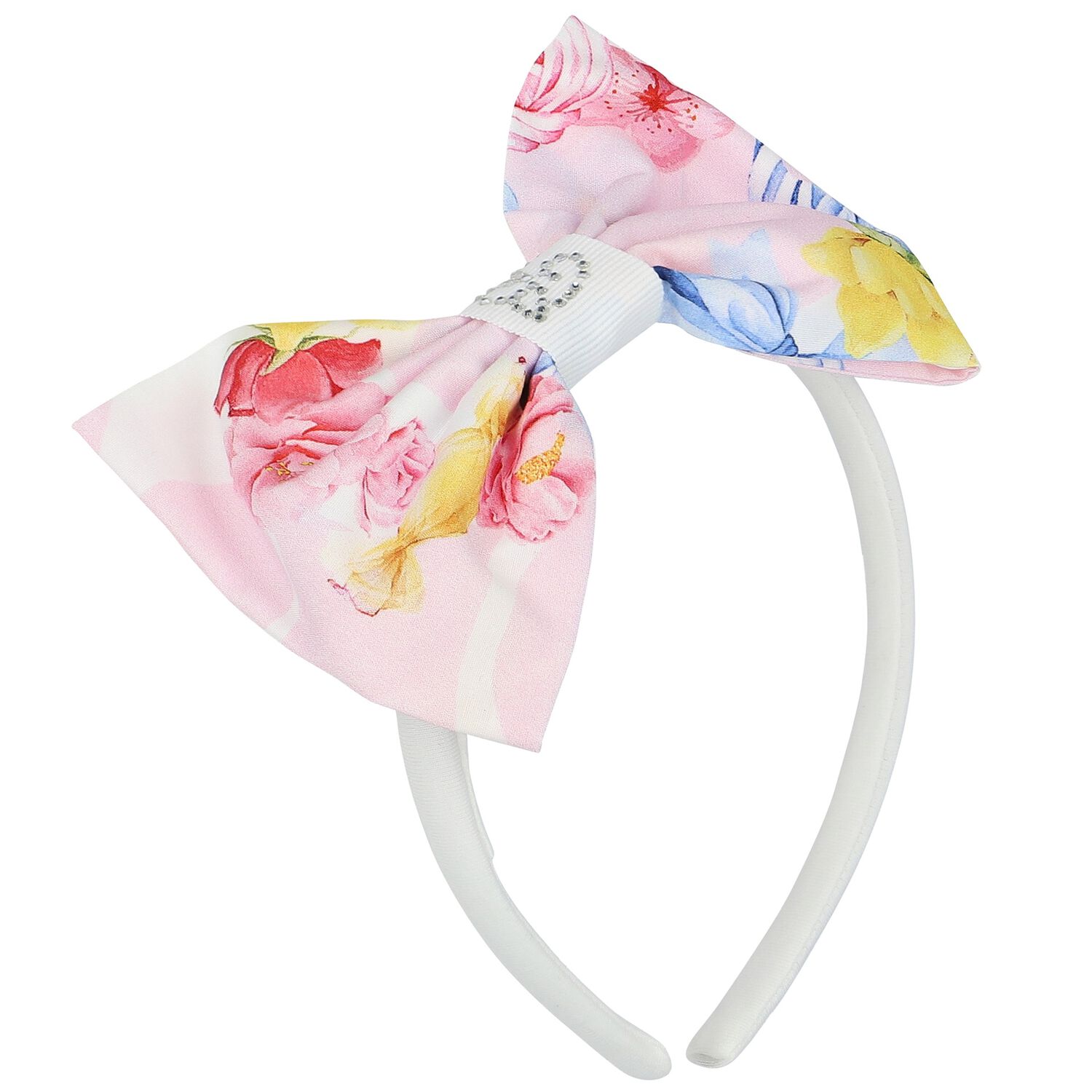 Girls Pink Logo Bow Headband, 1, hi-res image number null