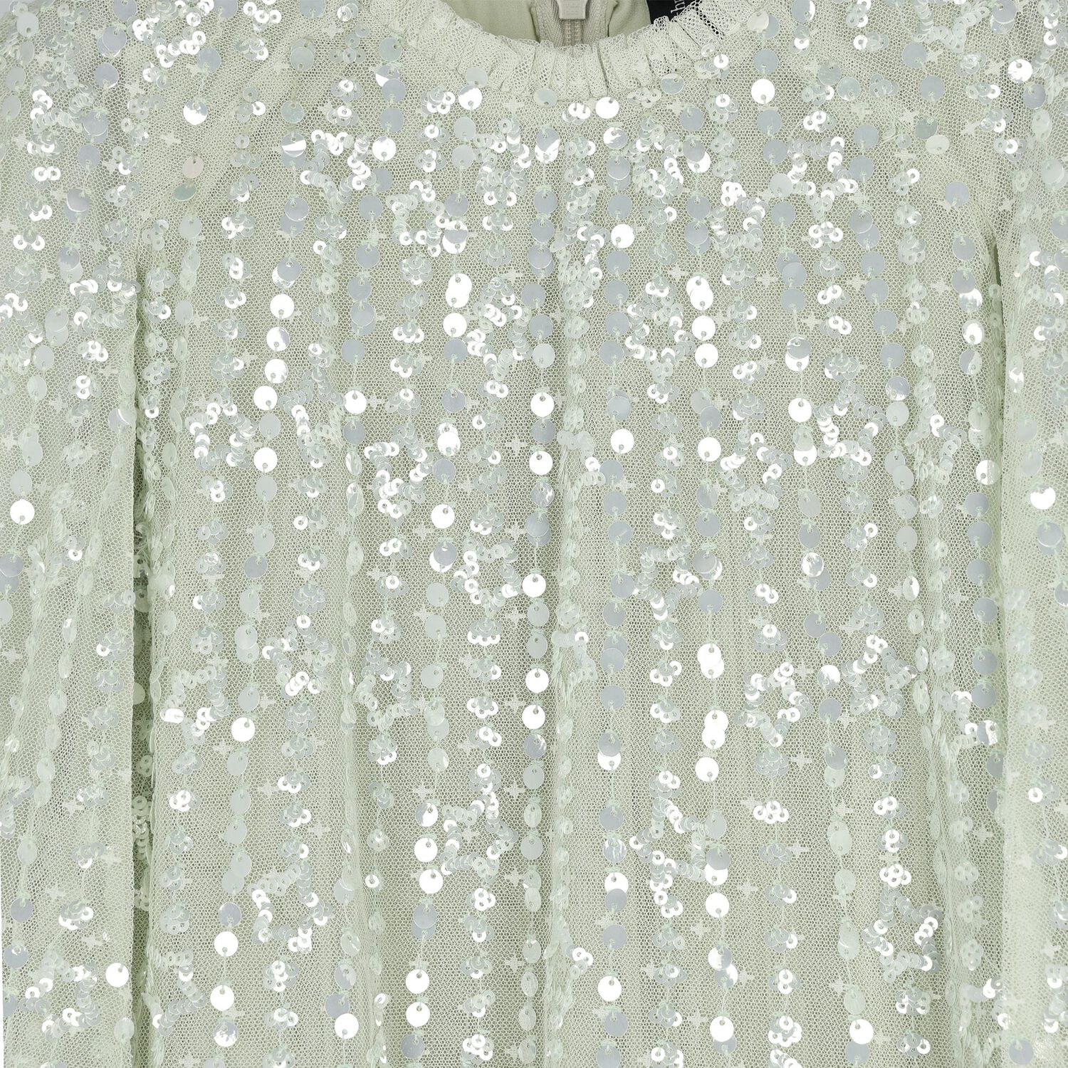 Girls Green Sequin & Star Tulle Cape Dress, 1, hi-res