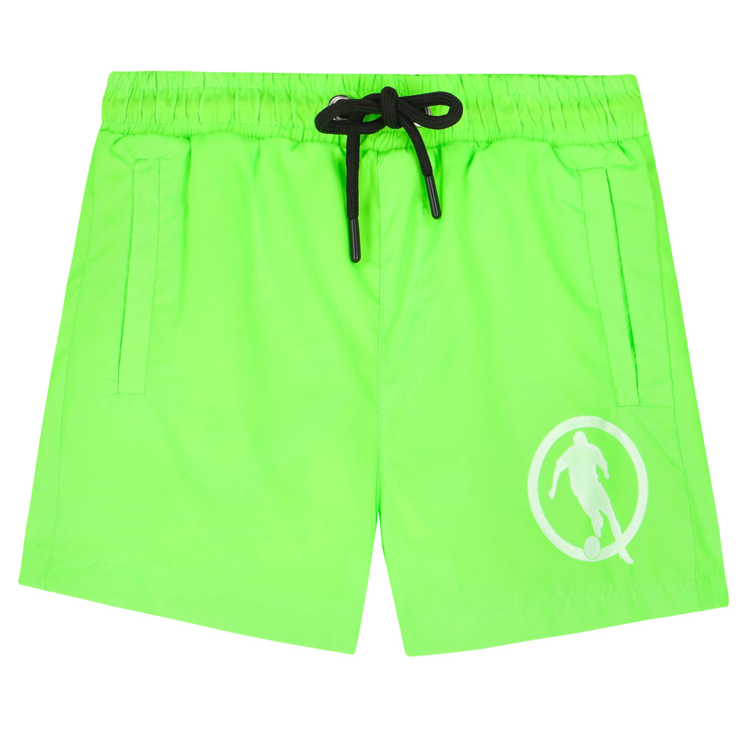 Boys Neon Green Logo Swim Shorts, 2, hi-res image number null