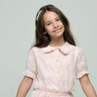 Girls White Pearl Headband, 1, hi-res