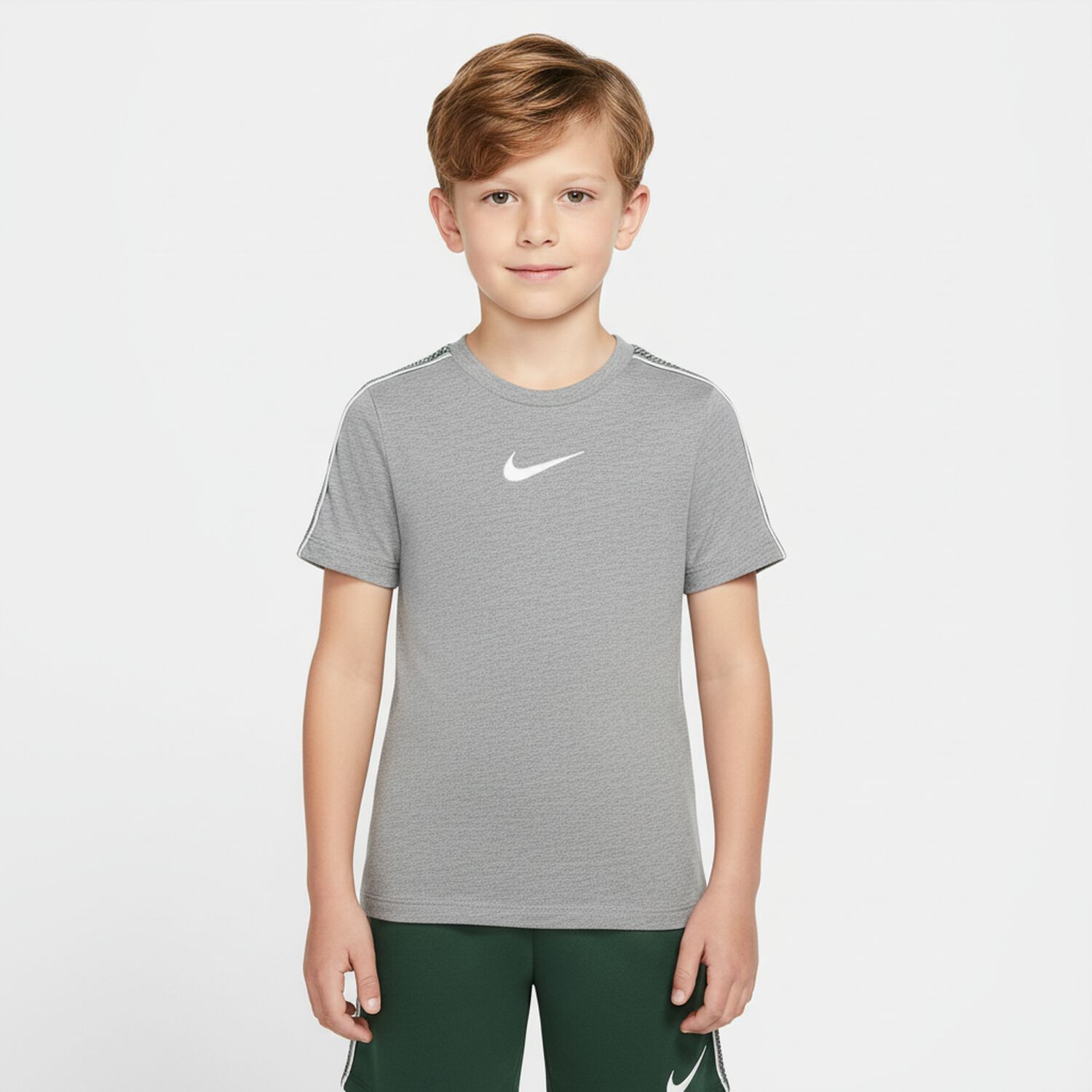 Boys Grey & Green Logo Shorts Set, 1, hi-res image number null