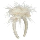 طوق رأس مزين بالزهور العاجية للبنات, 2, hi-res