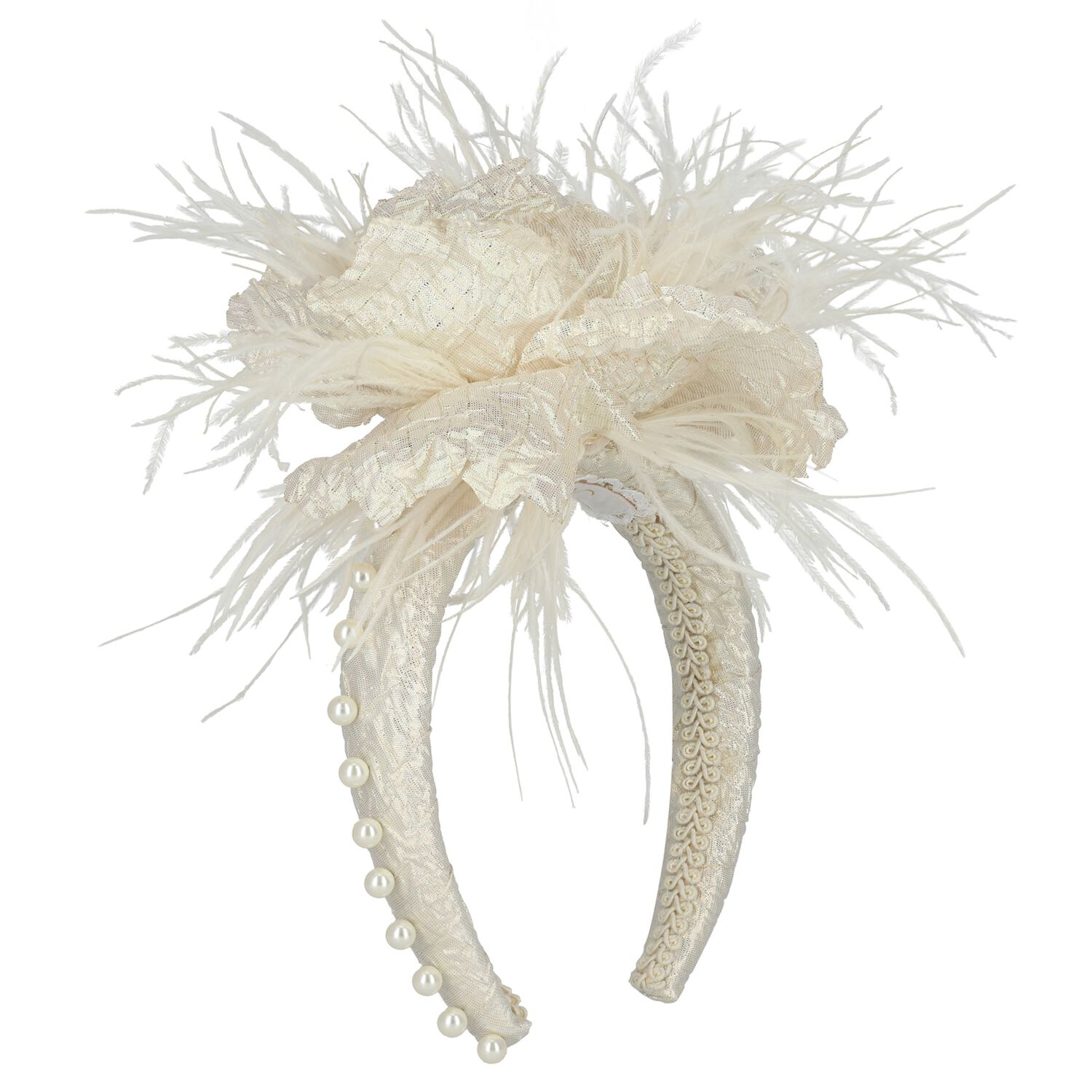 طوق رأس مزين بالزهور العاجية للبنات, 2, hi-res