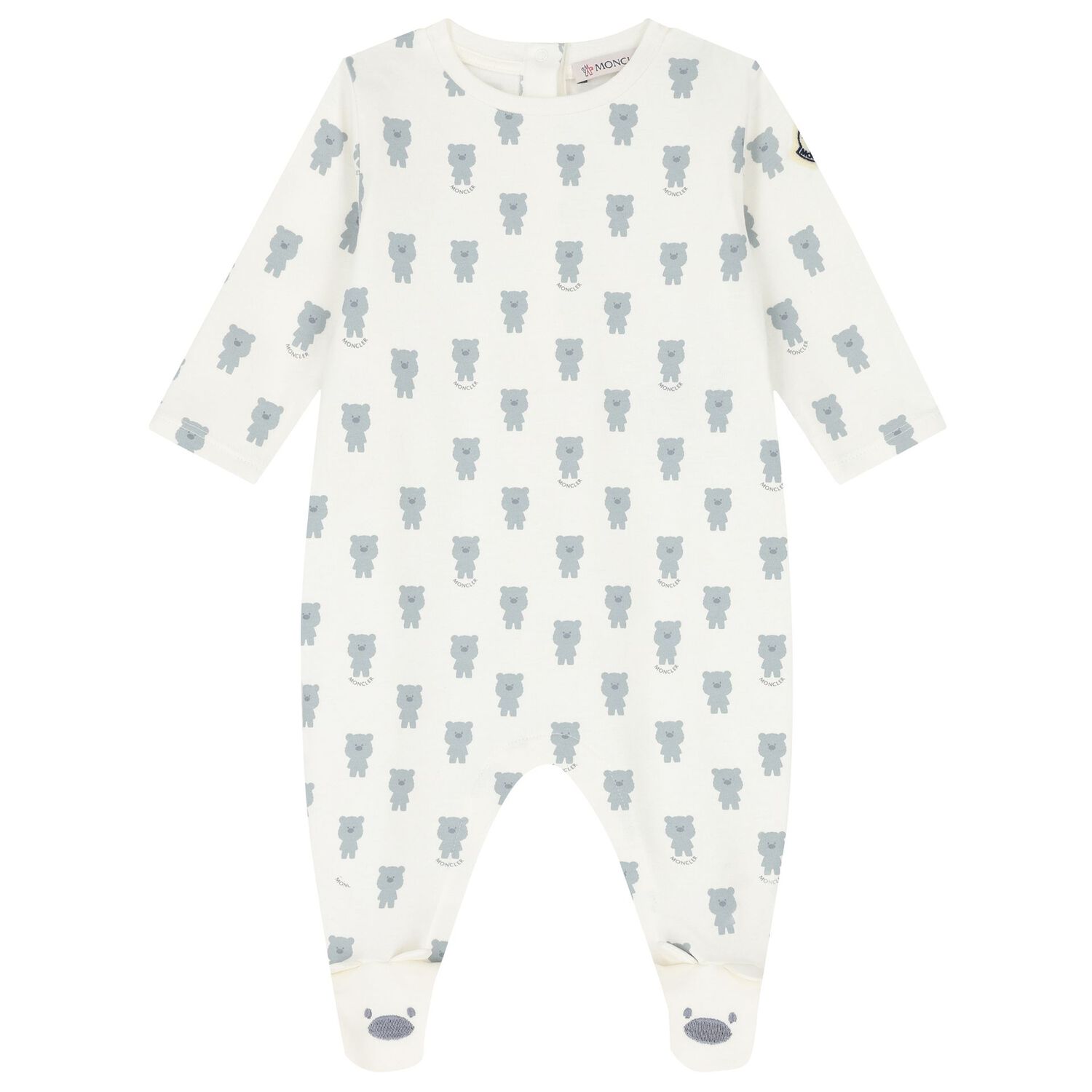 Ivory Teddy Bear Logo Babygrow Set, 2, hi-res