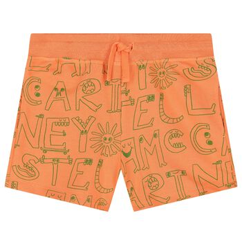 Boys Orange Logo Shorts